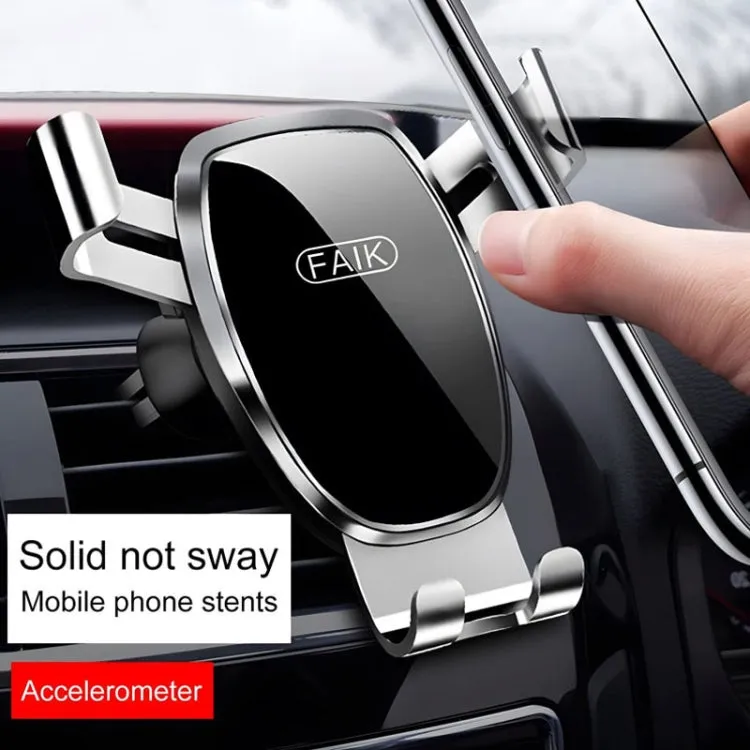 FAIK Car Cell Phone Holder Air Vent Triangle Gravity Sensor Car Phone Bracket, Color: Black Frosted Model