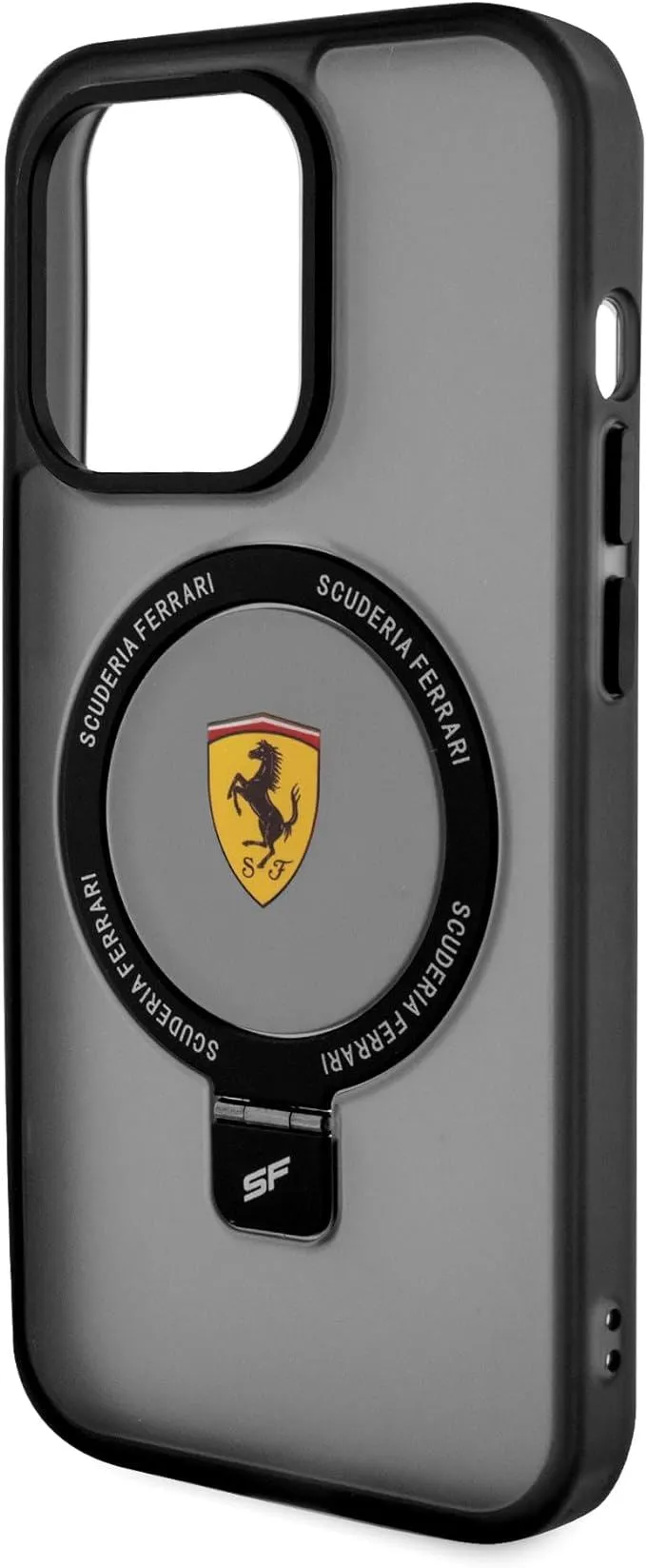 Ferrari Hardcase for iphone 15 Pro 6.1" with MagSafe & Ring Stand Black - FEHMP15LUSCAK