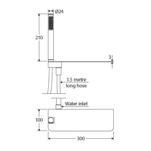 Fienza Empire Hand Shower With Integrated Shelf Chrome