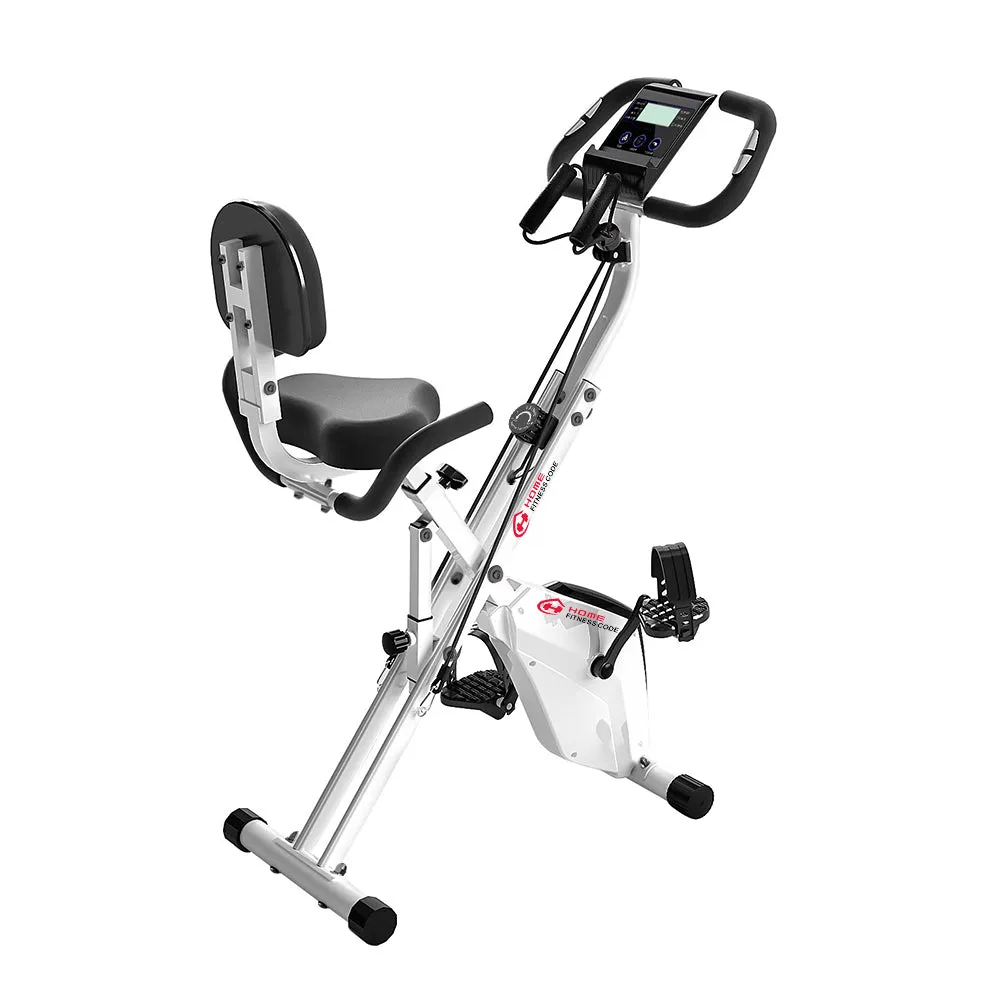 Foldable Exercise Bike Fitness Bike 2-in-1 Upright and Recumbent Bike (New Version)