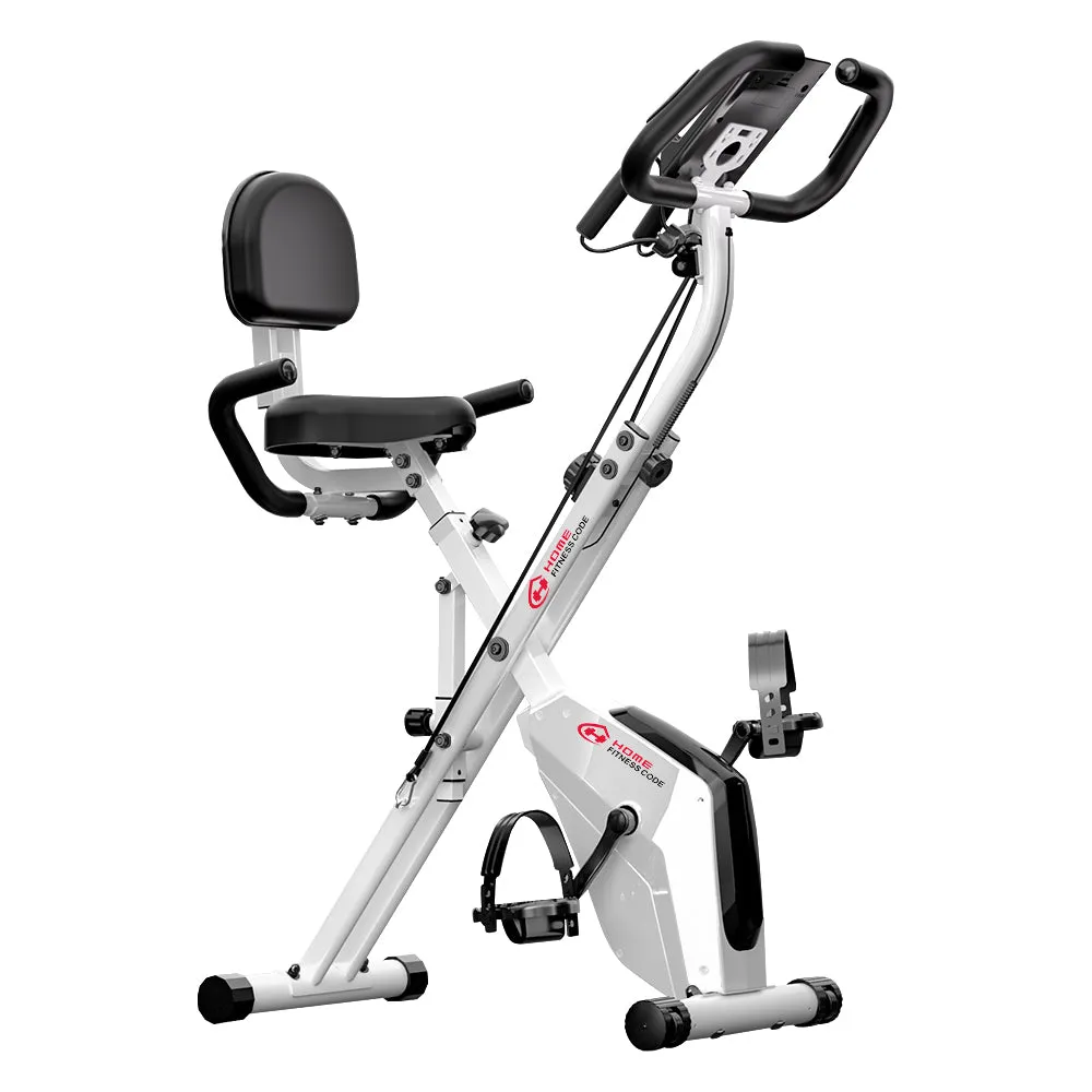 Foldable Exercise Bike Fitness Bike 2-in-1 Upright and Recumbent Bike (New Version)