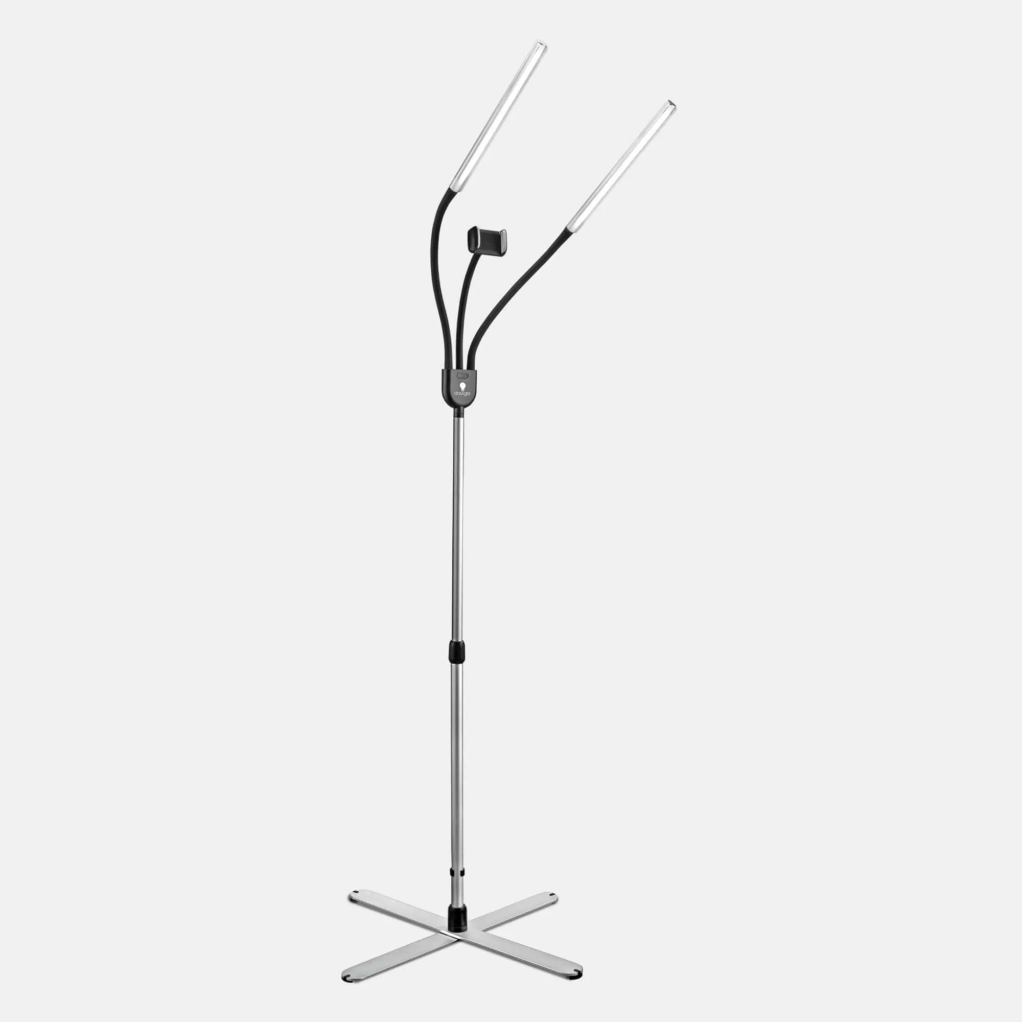 Gemini LED Floor Lamp - Two Lamps with a Phone Holder and USB