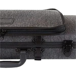 GEWA Bio-S Oblong Violin Case for 4/4 Size with Sheet Music Pocket - Black and Grey