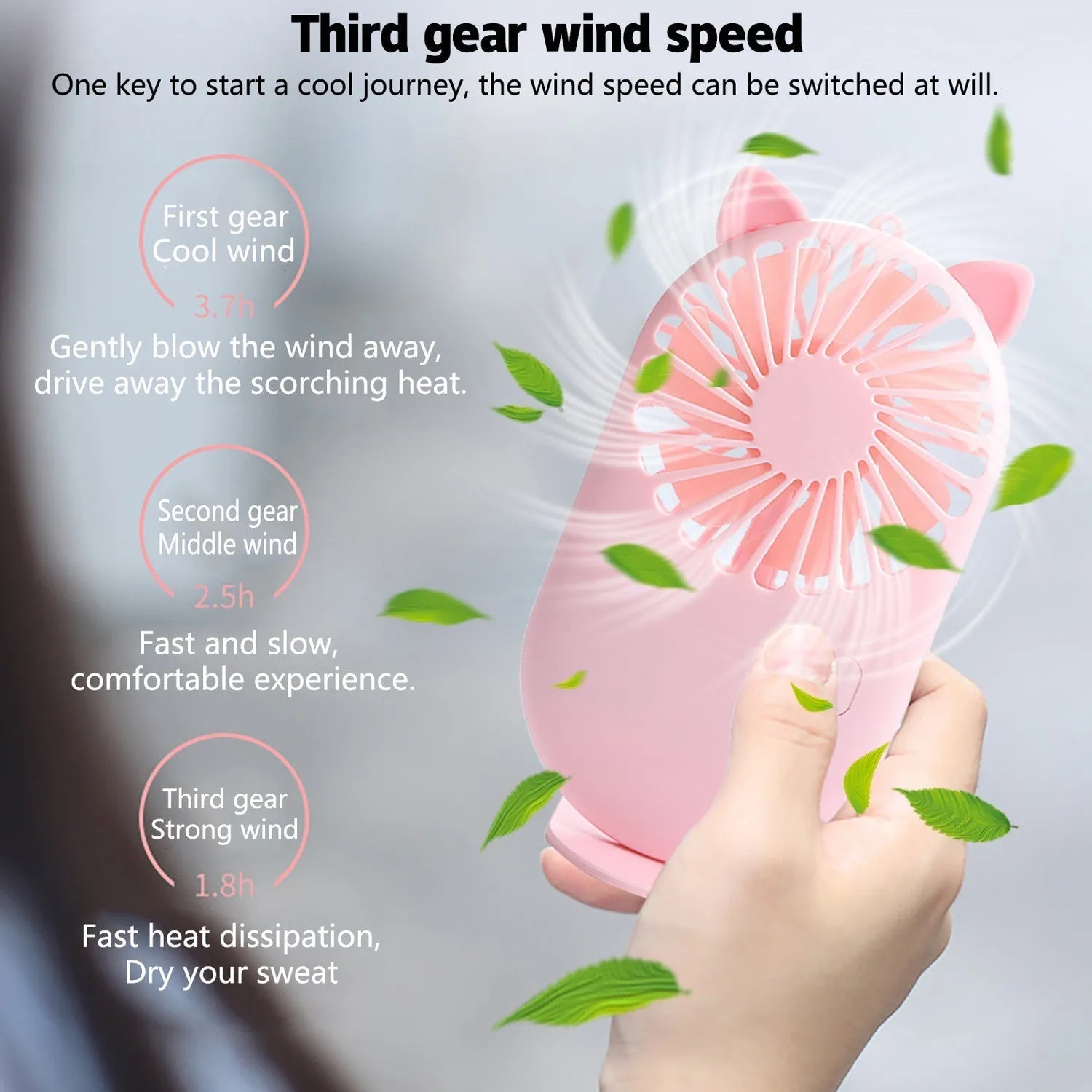 Handheld Fan Creative Mini Fan Personal Fan USB Fan Pocket Fan with Bracket Table Personal Fan for Desktop Mini Fan Mini Fans Personal Fans (Battery Not Include)