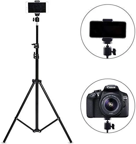 Heavy Duty 7 Feet Big Tripod Stand for Mobile and Camera Adjustable Big Tripod Stand Holder, Photo/Video Shoot, Instagram Reels/ YouTube Videos