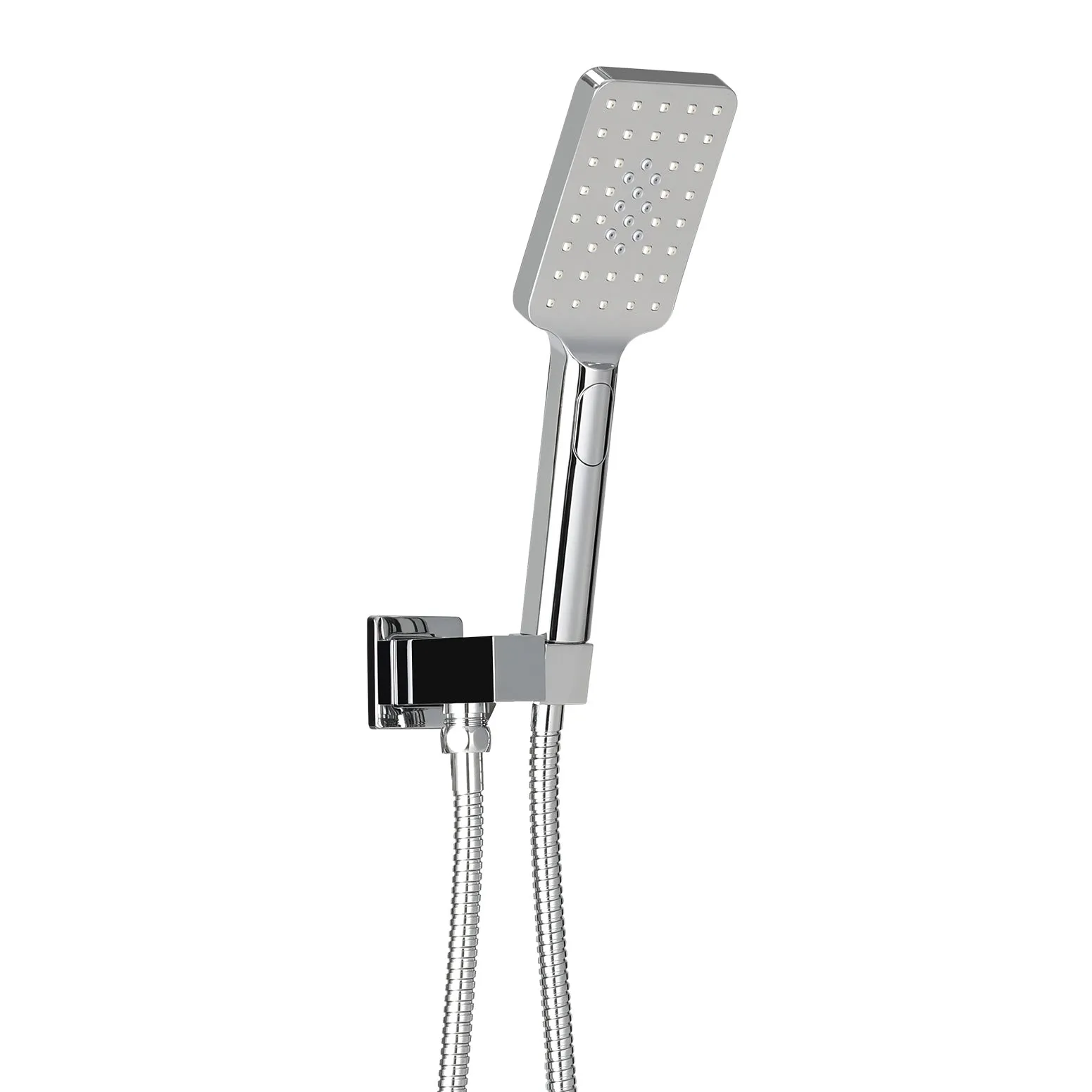 High Pressure Handheld Shower Head Set with Holder - Silver