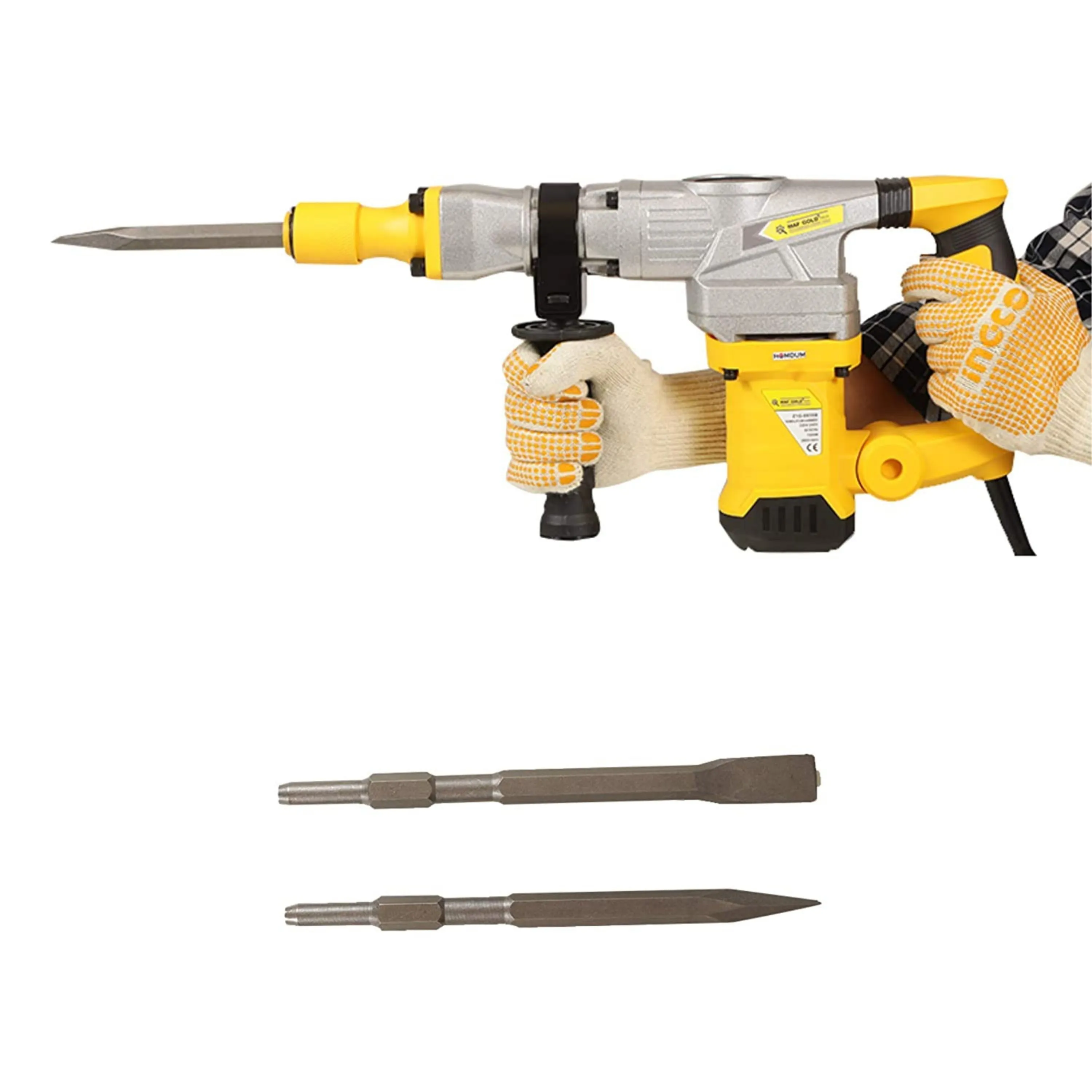 Homdum 5kg demolition hammer machine heavy duty MAF metal body with chisel powerful concrete breaker 1500w