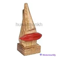 HUNARMONKH Stylish Heavy-Duty Wooden Eyeglass Holder with Lips Design (2.5 x 3.3 x 6.5 in)