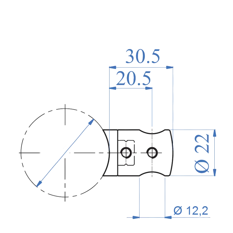 Inox® Round Bar Holder