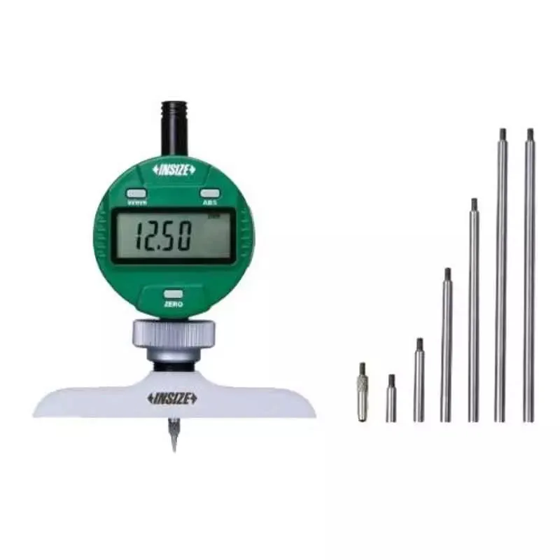 Insize 0-300MM / 0-12" Digital Dial Depth Gauge 2141-202A (Wide Base),  20 μm