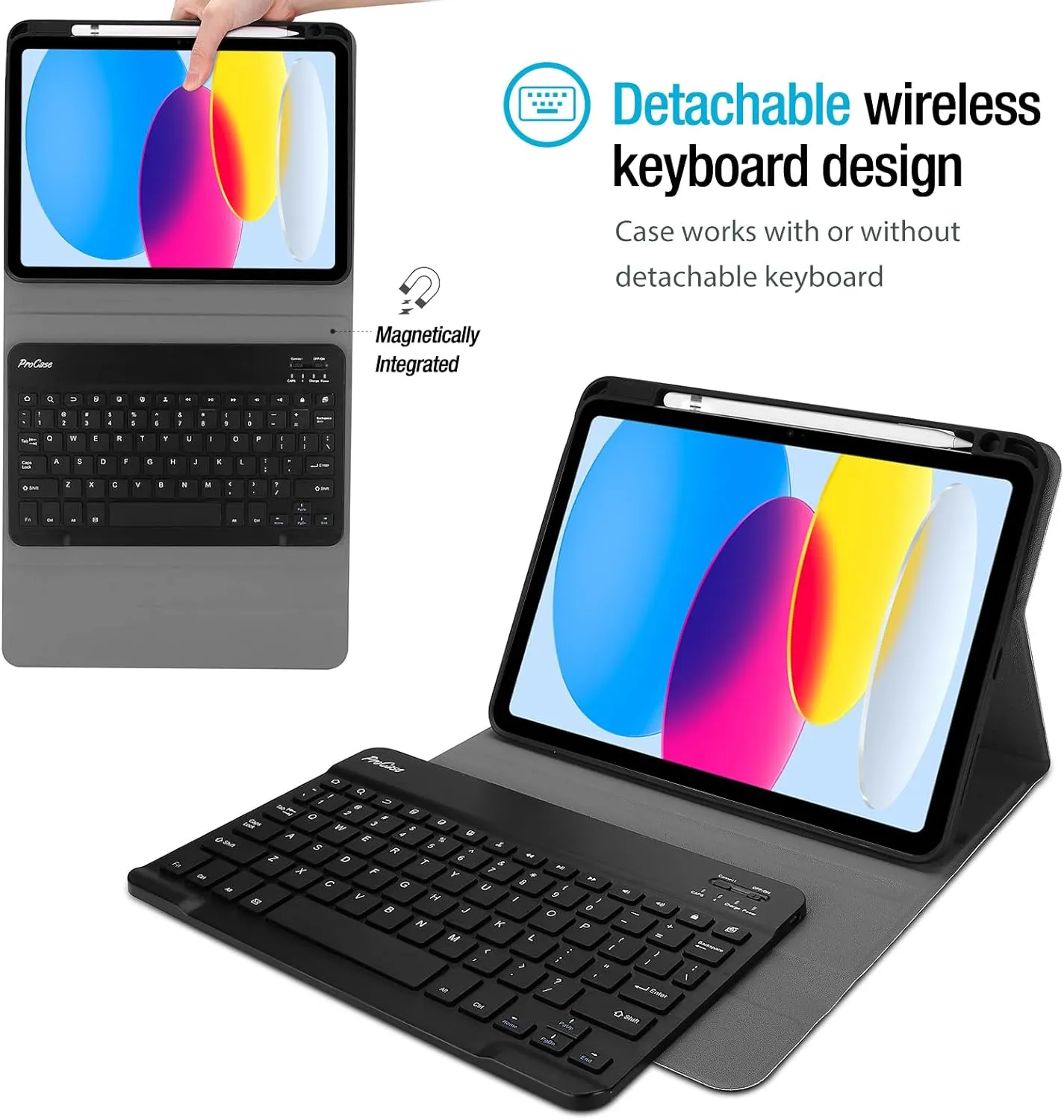 iPad 10th Gen 10.9" Lightweight Case with Detachable Keyboard | ProCase