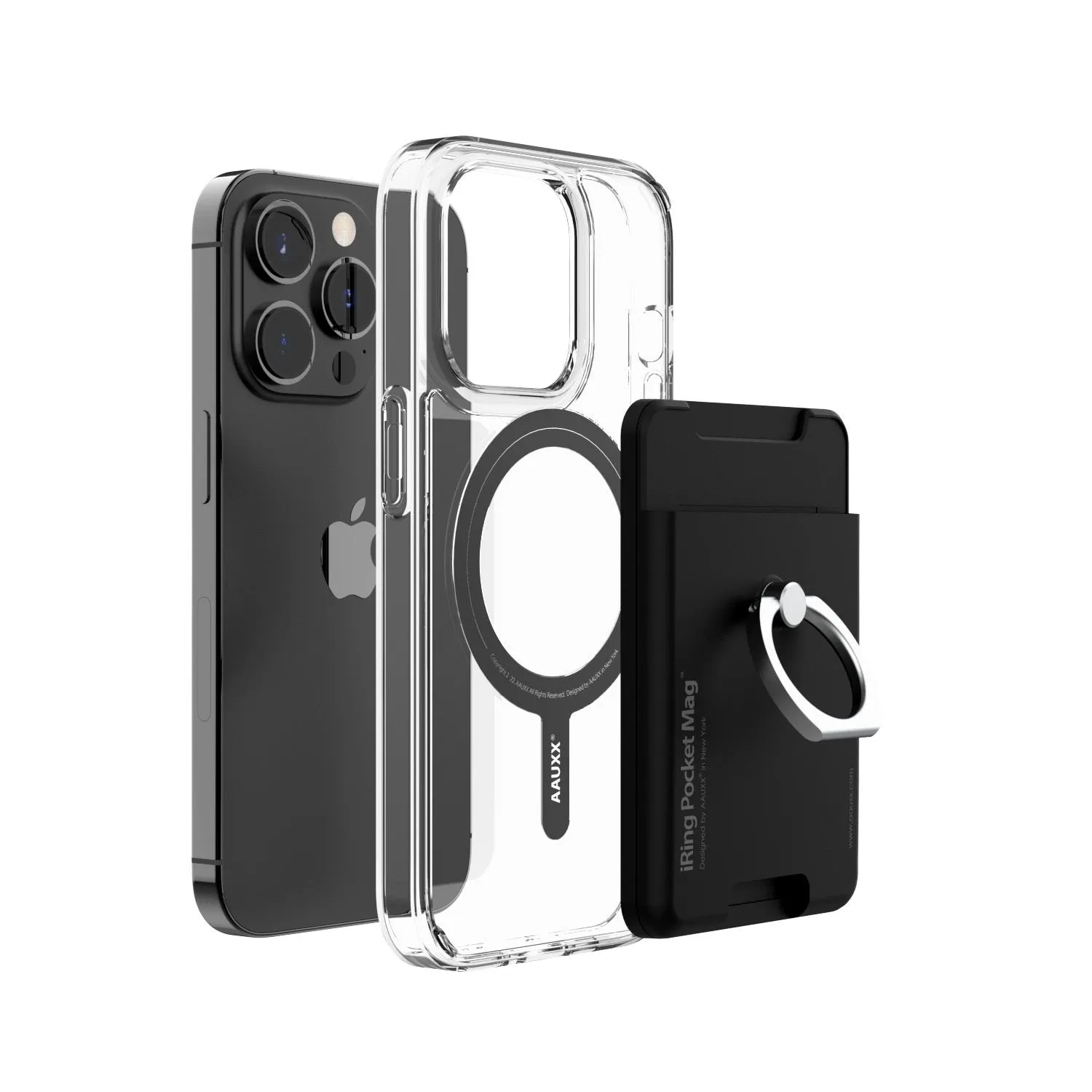 iRing® Pocket Mag Phone Holder - iPhone Cardholder - Phone Ring - Phone Stand - Magnetic