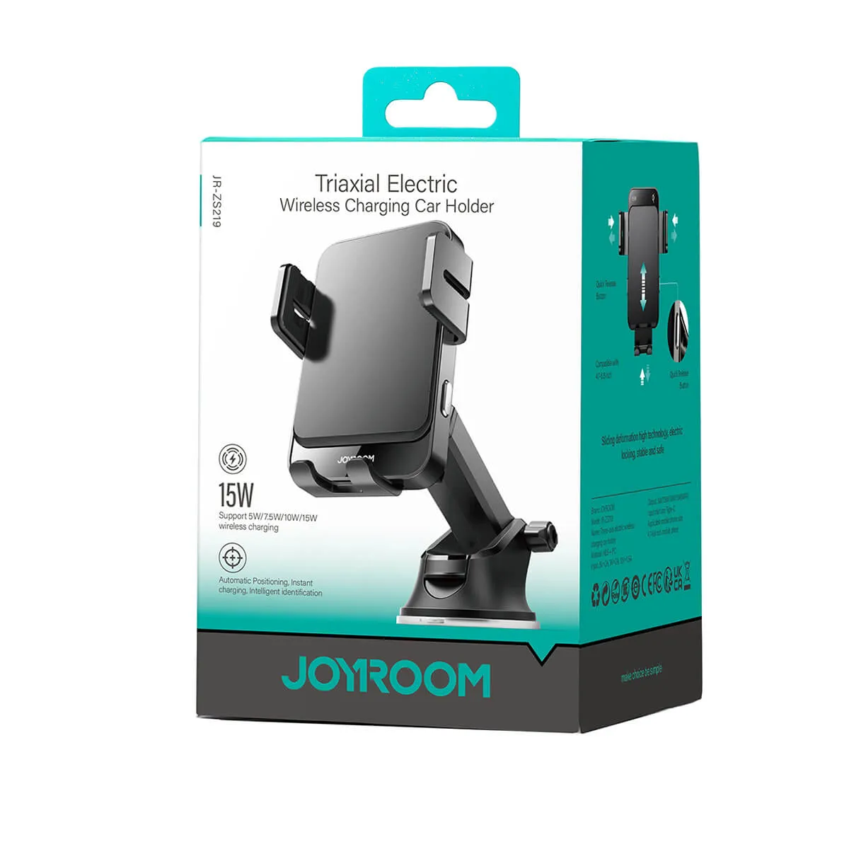 JOYROOM JR-ZS219 Three-axis Electric Wireless Car Charger Holder(Dashboard)