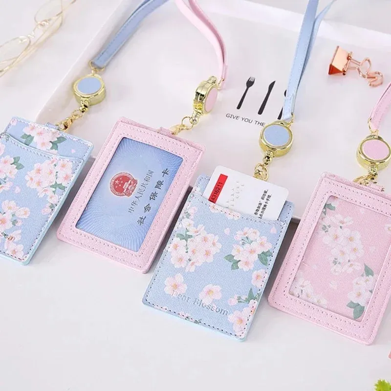 Kawaii Sakura ID Photo Card Holder Lanyard