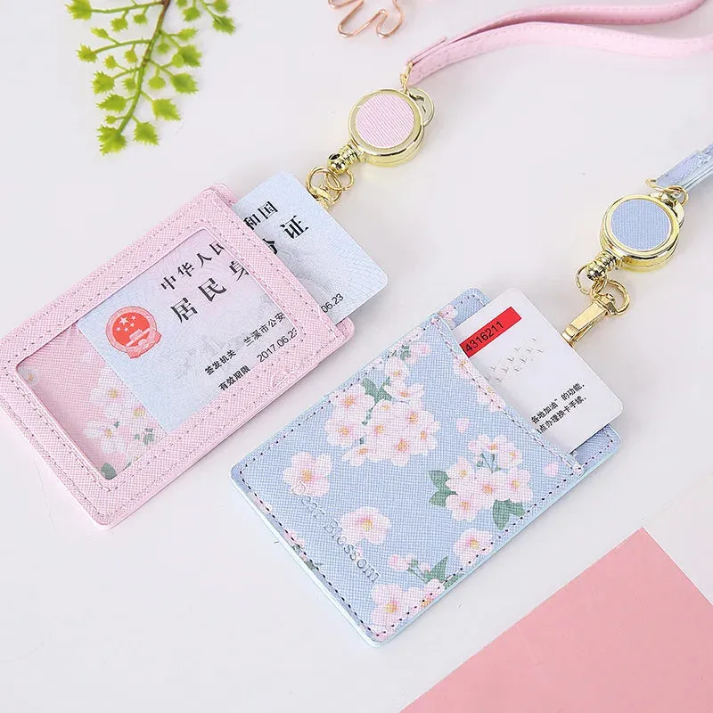 Kawaii Sakura ID Photo Card Holder Lanyard