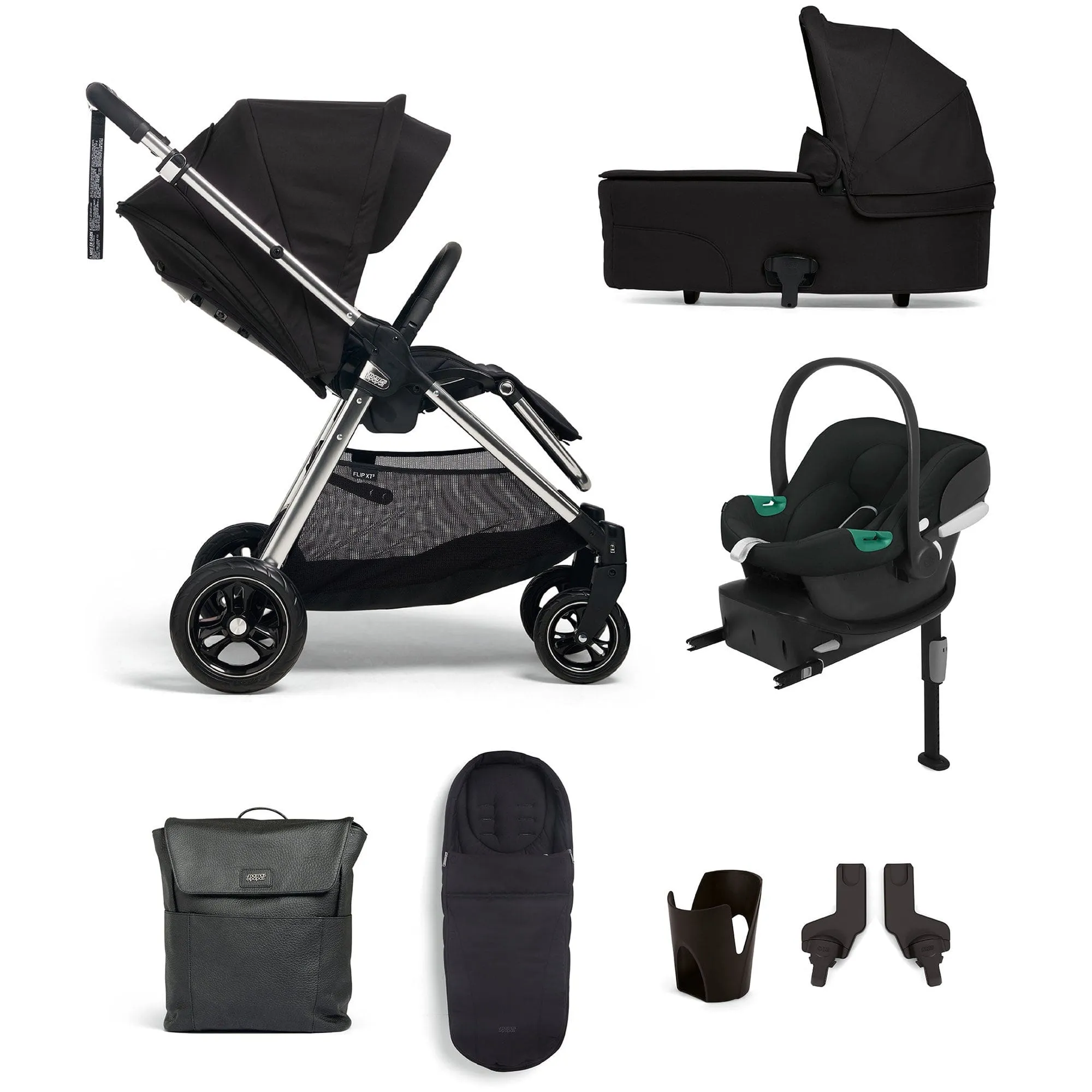 Mamas & Papas Flip XT³ 8 Piece Essentials Bundle with Car Seat in Slated Navy