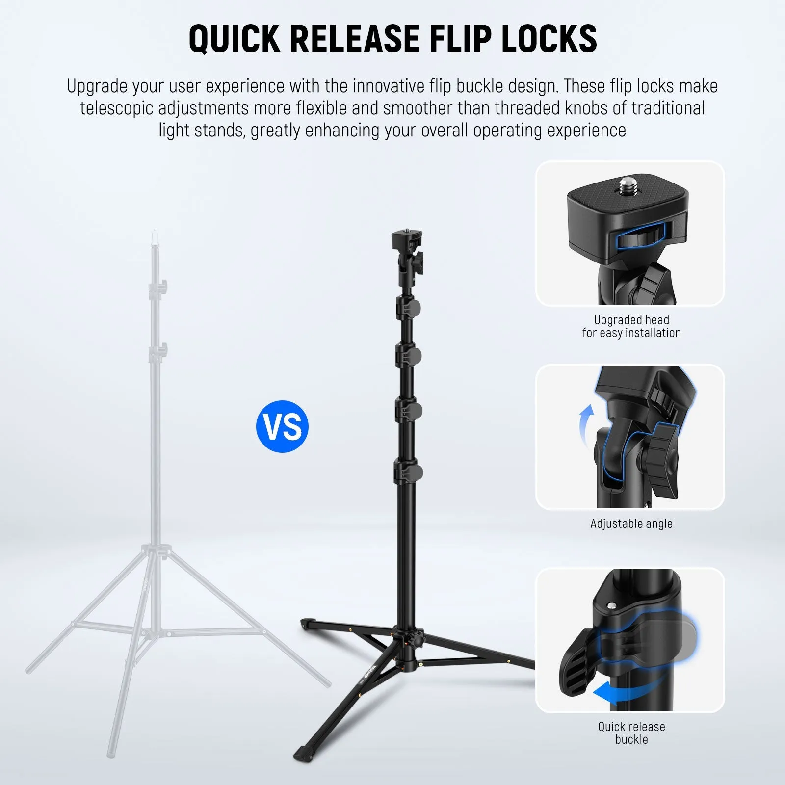 NEEWER ST155 Telescopic Phone Light Tripod