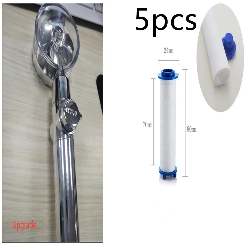 New Turbo Propeller Shower Head Water Saving High Preassure Flow 360 Degrees With Fan Extension Showerhead Rainfall With Holder