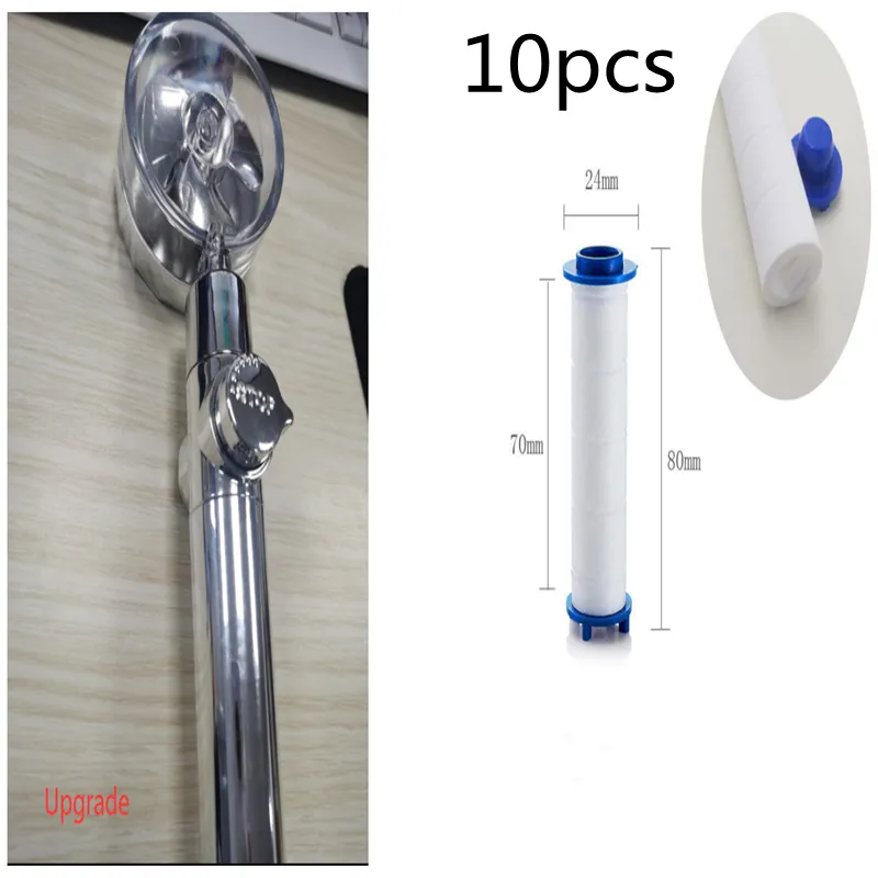 New Turbo Propeller Shower Head Water Saving High Preassure Flow 360 Degrees With Fan Extension Showerhead Rainfall With Holder