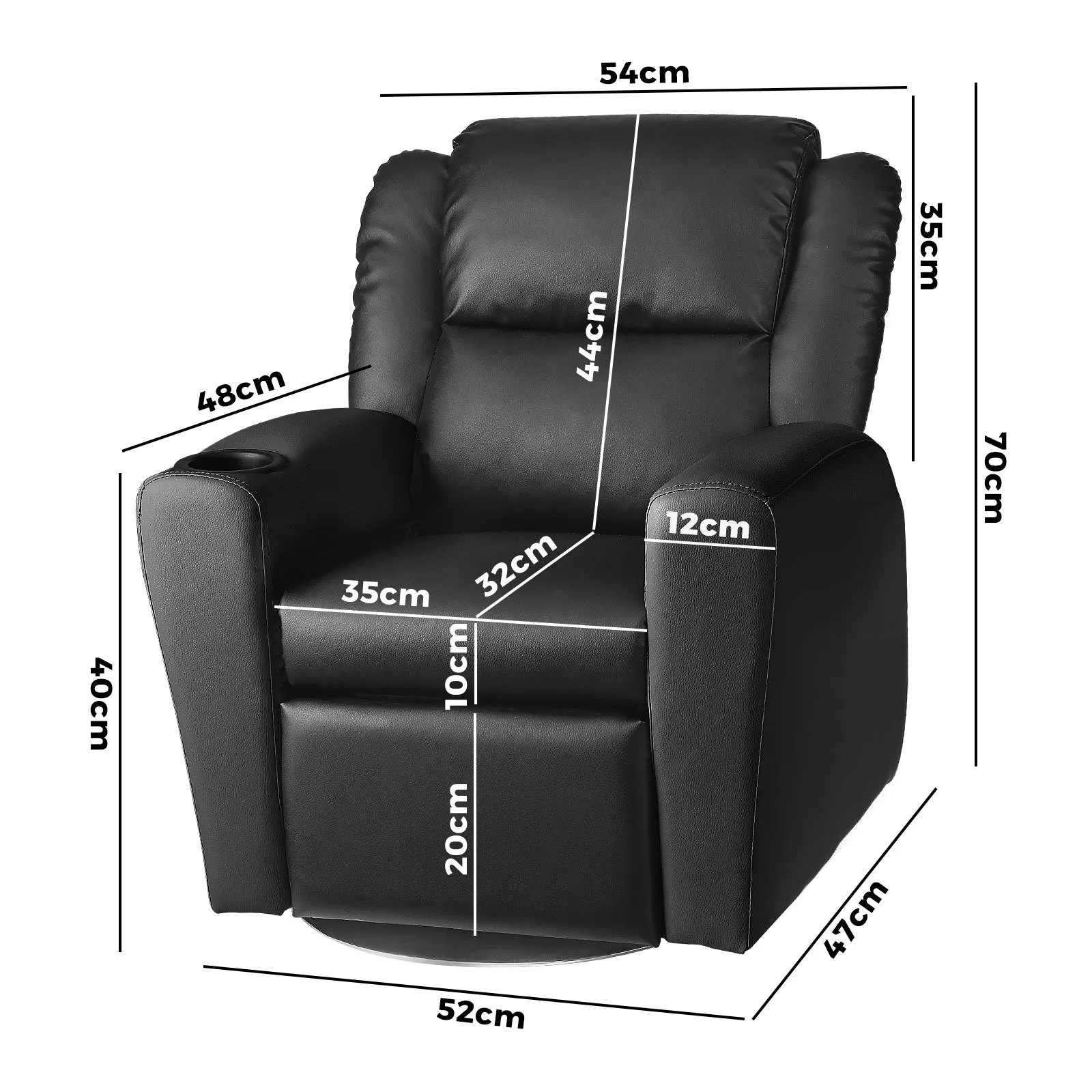 Oikiture Kids Recliner Chairs Rotatable Sofa Children Lounge PU Couch Armchair