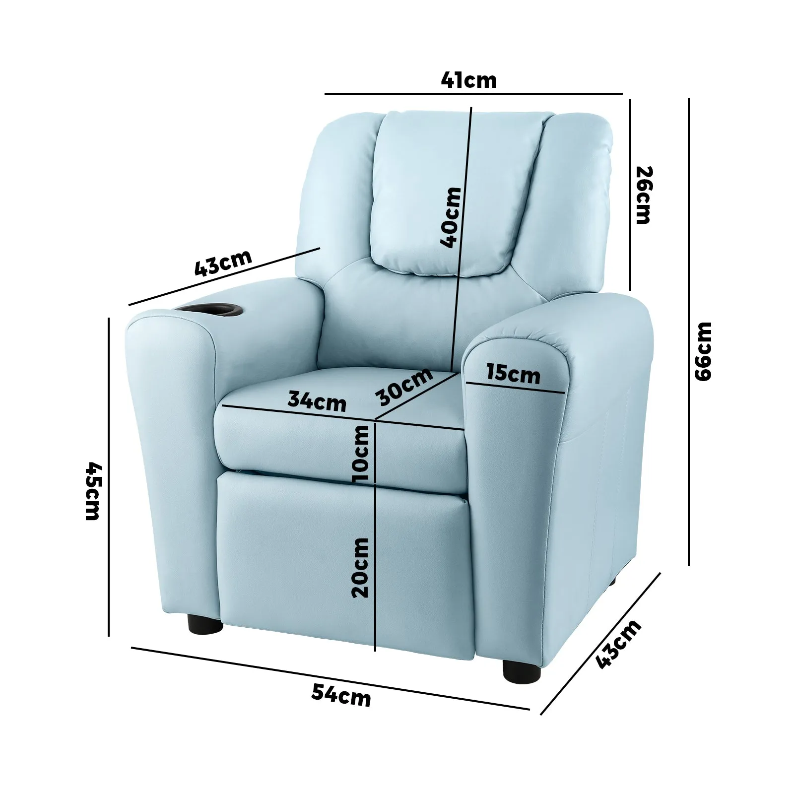 Oikiture Kids Recliner Sofa Children Lounge Chairs Engineered Fabric Armchair