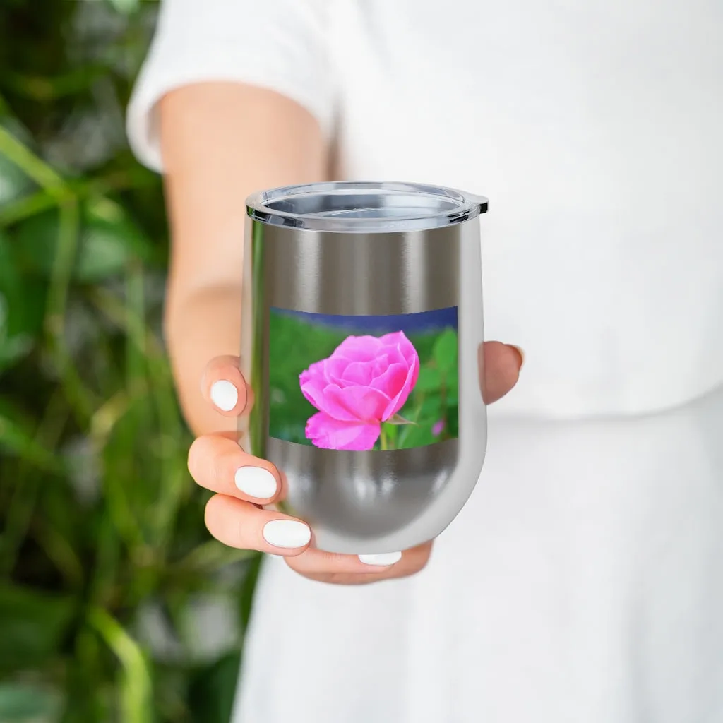 Pink Flower 12oz Insulated Wine Tumbler