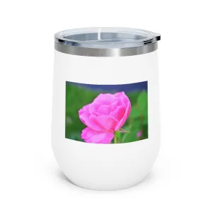 Pink Flower 12oz Insulated Wine Tumbler