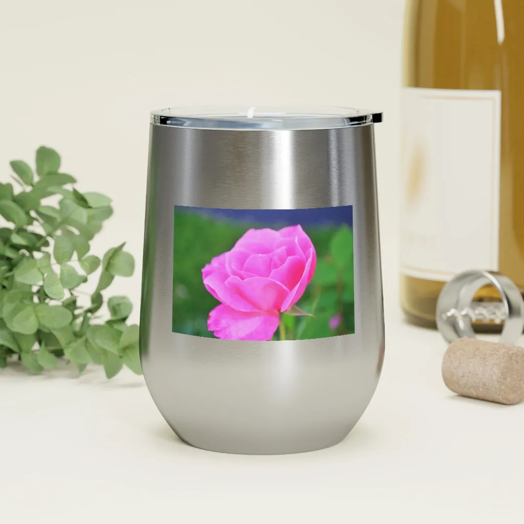 Pink Flower 12oz Insulated Wine Tumbler