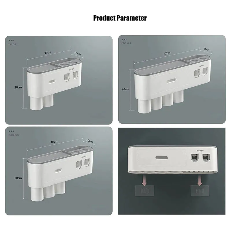 "Organize Your Bathroom with the Magnetic Adsorption Toothbrush Holder and Waterproof Storage Box - Includes Toothpaste Dispenser and Wall Mount - Perfect Bathroom Accessories for Easy and Stylish Storage!"