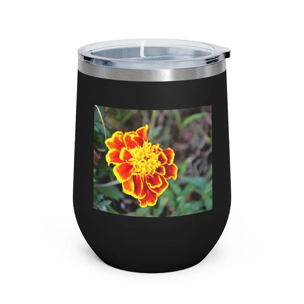 Red and Yellow Flower 12oz Insulated Wine Tumbler