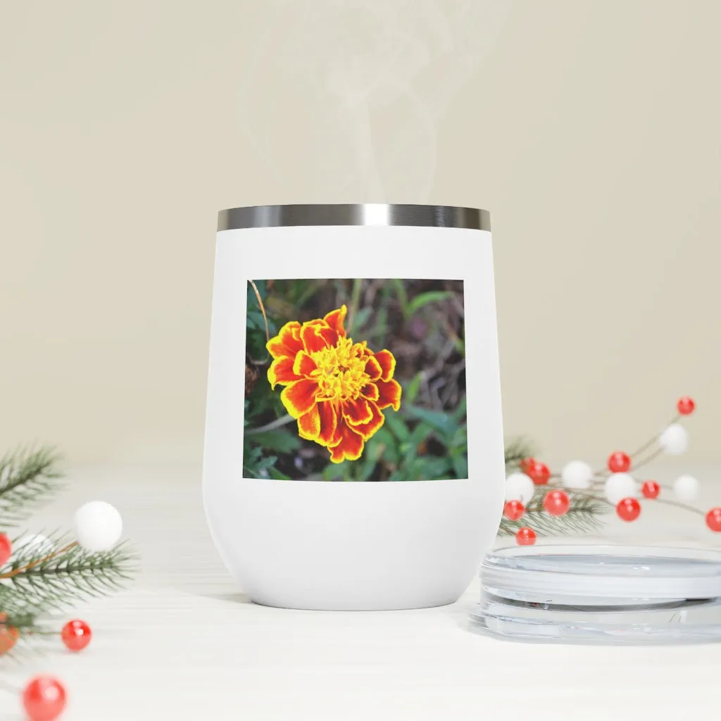 Red and Yellow Flower 12oz Insulated Wine Tumbler