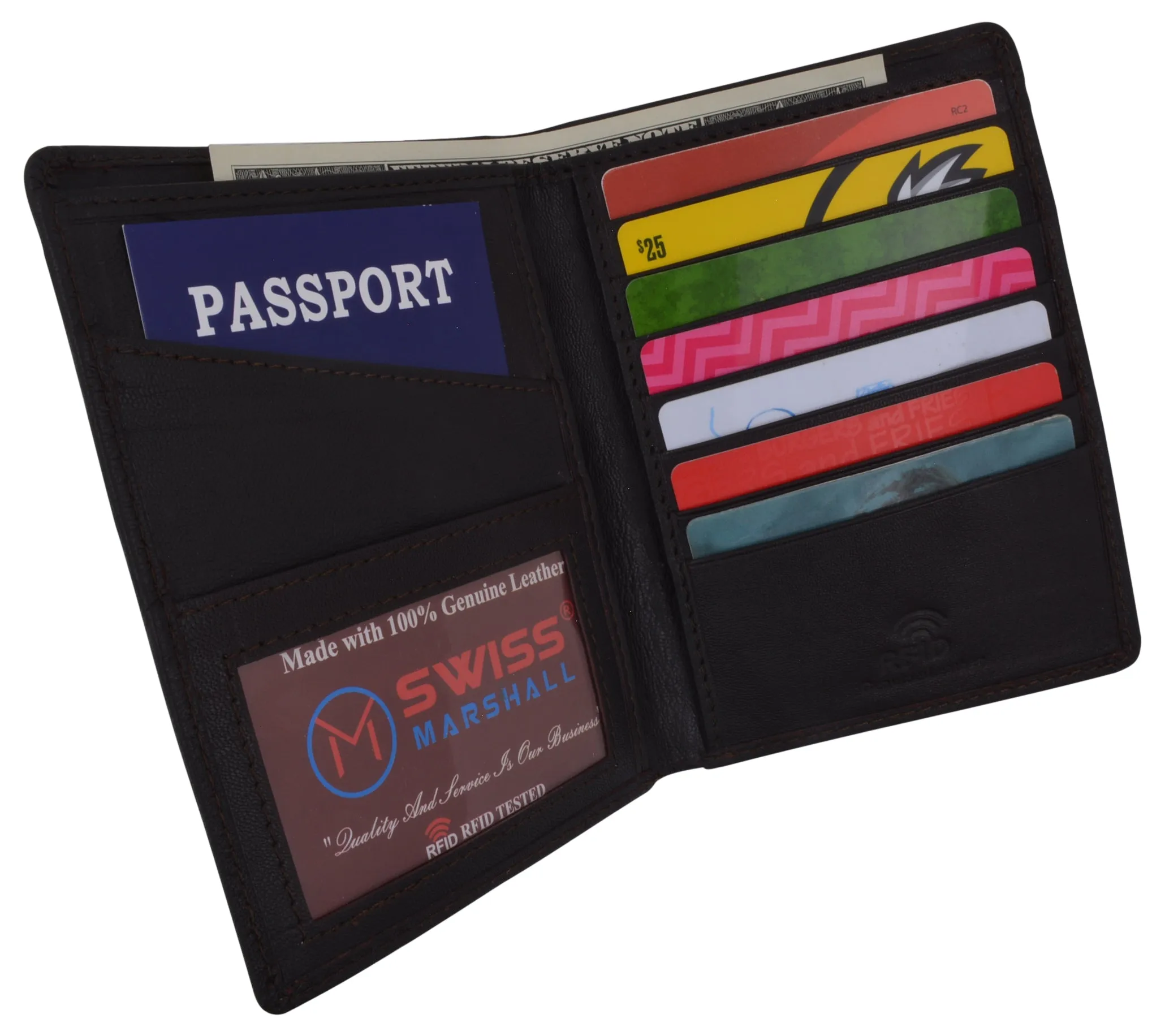 RFID Blocking Leather Passport Holder Cover Case Travel Wallet