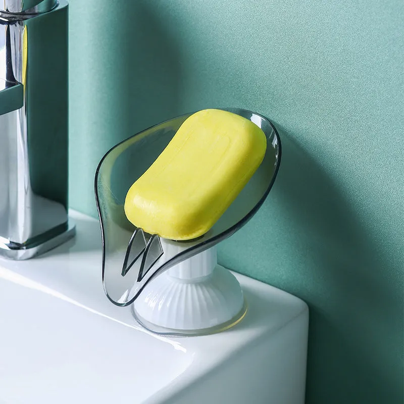 Rotatable suction cup drain soap box