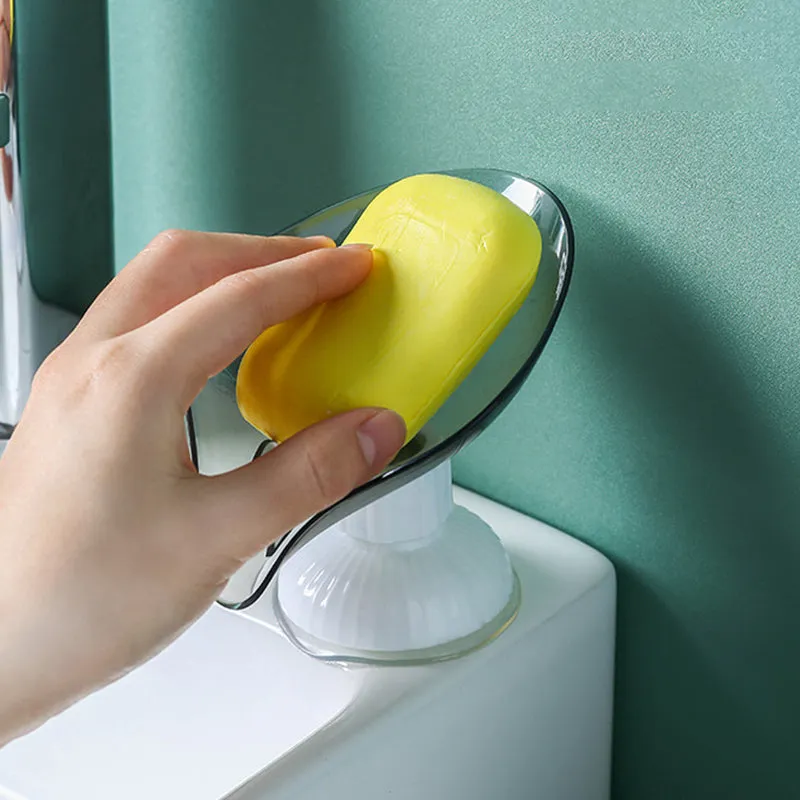 Rotatable suction cup drain soap box