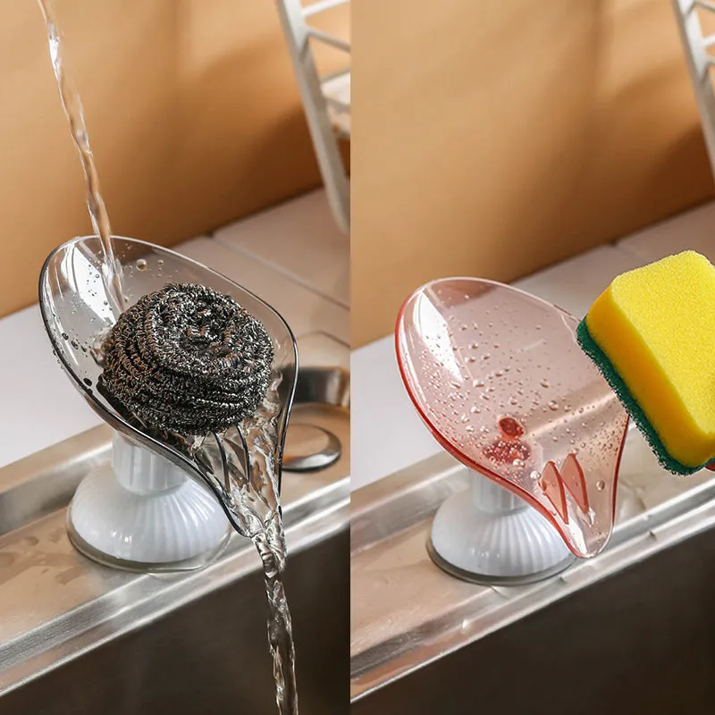 Rotatable suction cup drain soap box