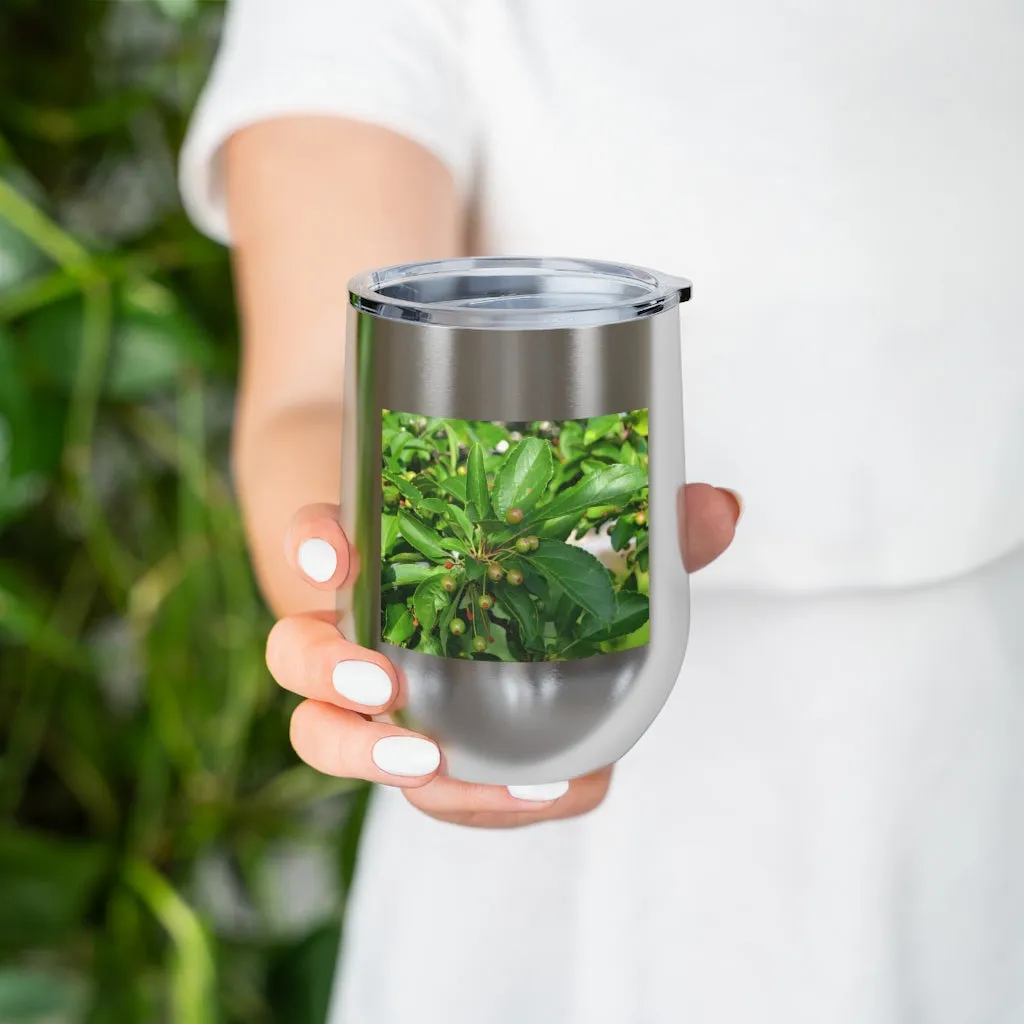 Seeds and Green Leaves 12oz Insulated Wine Tumbler