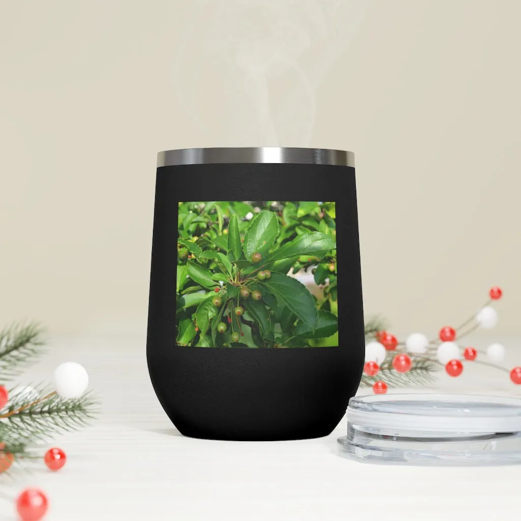 Seeds and Green Leaves 12oz Insulated Wine Tumbler