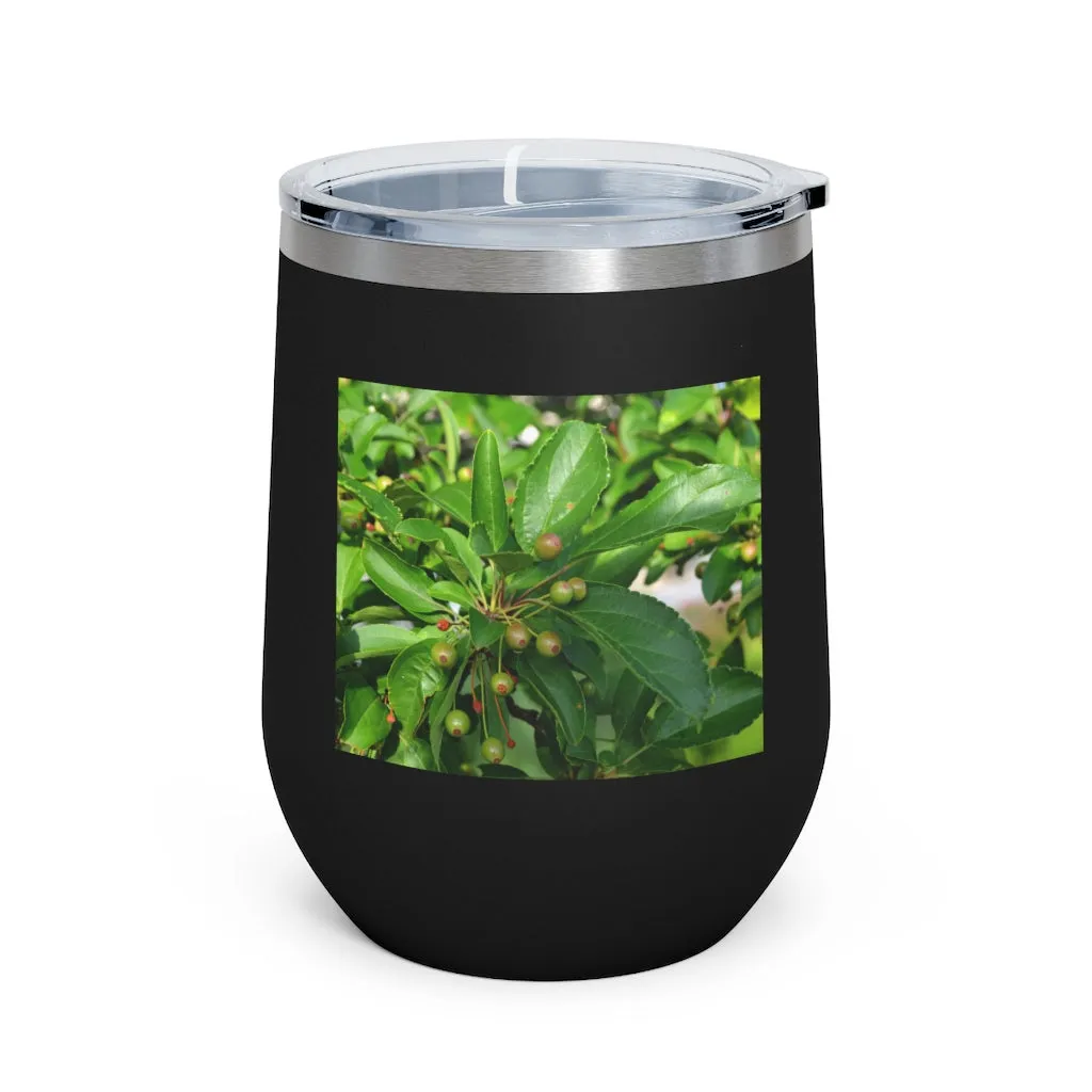 Seeds and Green Leaves 12oz Insulated Wine Tumbler