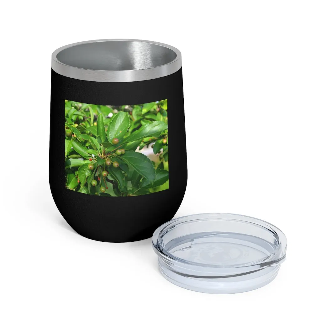 Seeds and Green Leaves 12oz Insulated Wine Tumbler