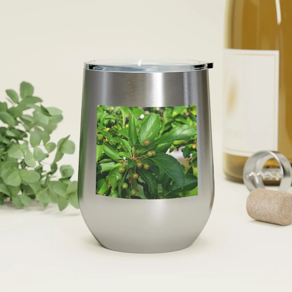 Seeds and Green Leaves 12oz Insulated Wine Tumbler