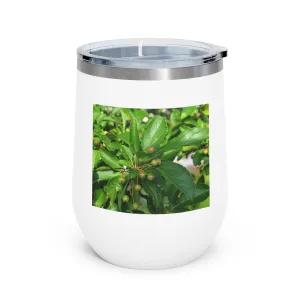 Seeds and Green Leaves 12oz Insulated Wine Tumbler