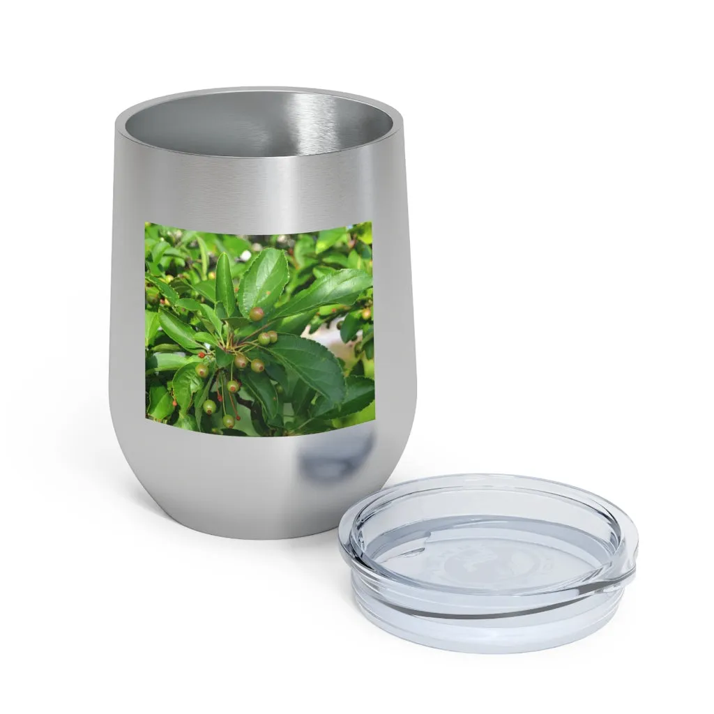 Seeds and Green Leaves 12oz Insulated Wine Tumbler