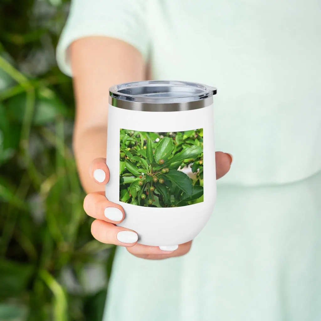 Seeds and Green Leaves 12oz Insulated Wine Tumbler