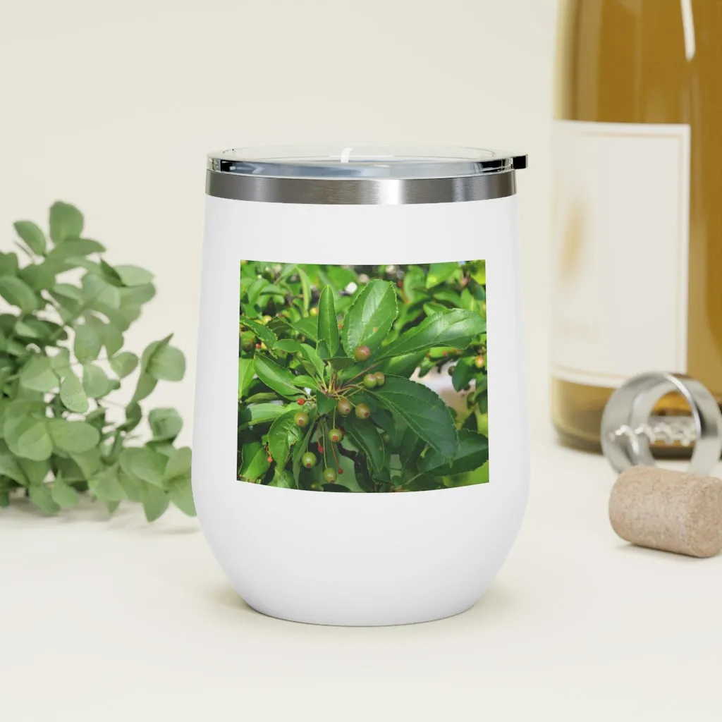 Seeds and Green Leaves 12oz Insulated Wine Tumbler