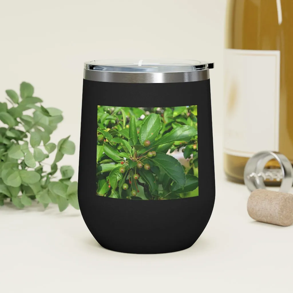 Seeds and Green Leaves 12oz Insulated Wine Tumbler