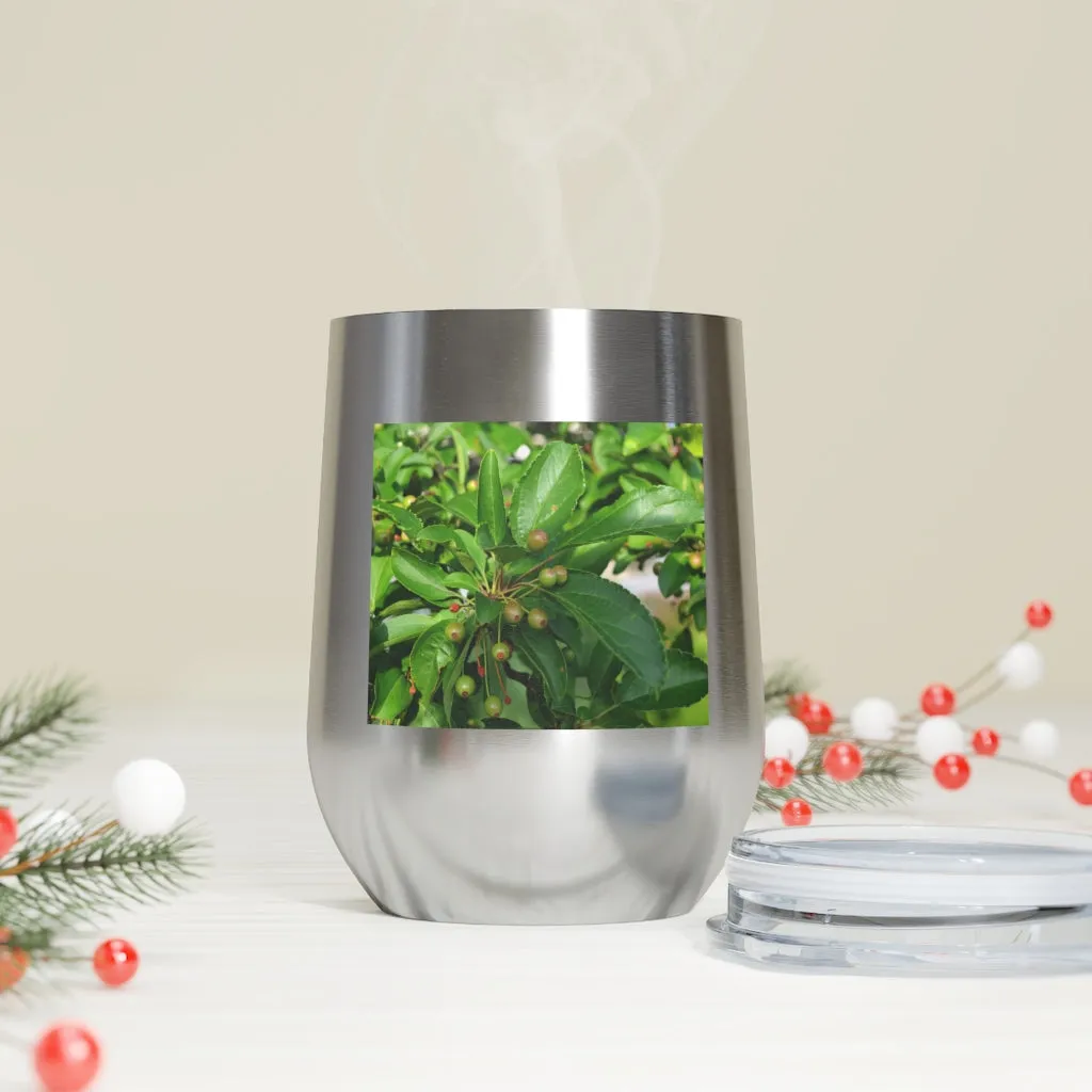 Seeds and Green Leaves 12oz Insulated Wine Tumbler