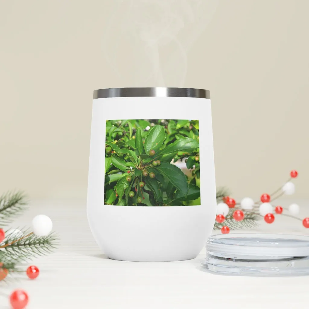 Seeds and Green Leaves 12oz Insulated Wine Tumbler