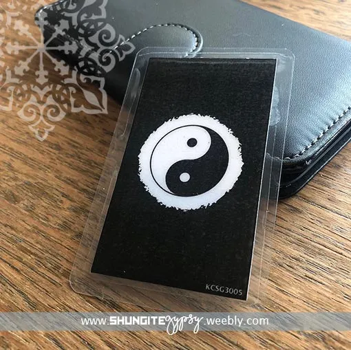 Shungite   CSilver Mobile Phone KiCard ~ EMF Protection ~ YIN YANG