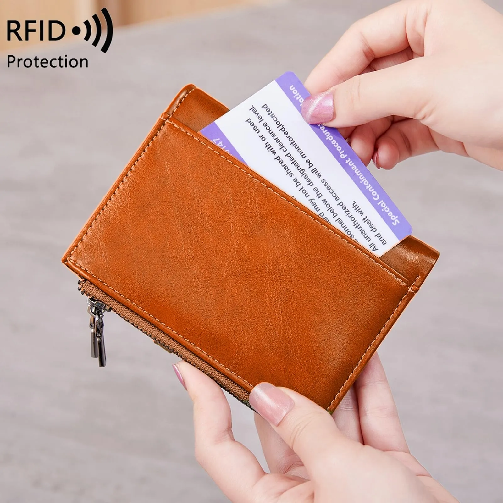 Small Wallet for Women Vacatime RFID Blocking Bifold with Zipper Pockets