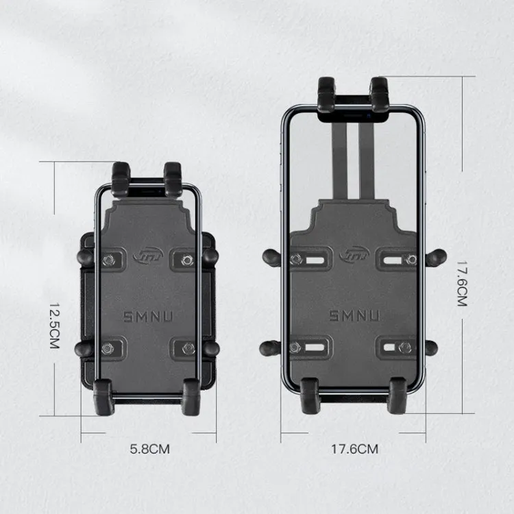 SMNU SM008 Motorcycle Aluminum Alloy Polyclaw Phone Bracket(Rearview Mirror Installation)